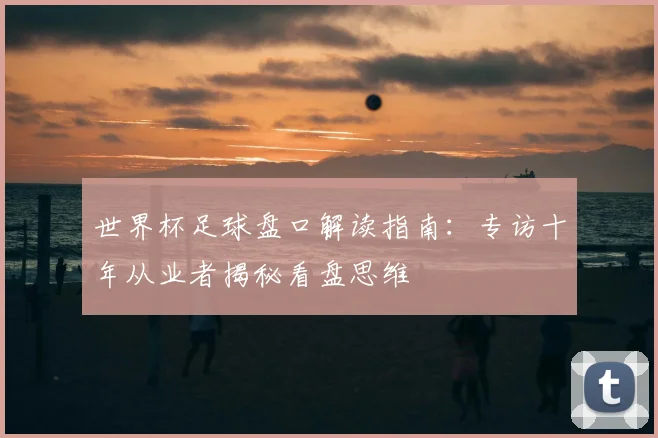 世界杯足球盘口解读指南:专访十年从业者揭秘看盘思维